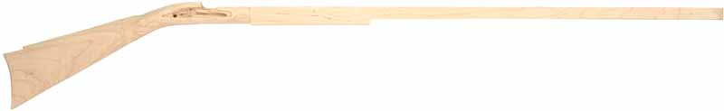 stock, Bedford County, pre-inlet,
13/16" octagon 42" barrel, L&R Bedford lock, fancy maple